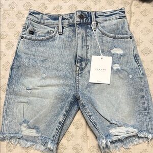 Distressed Denim Shorts Kancan